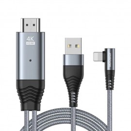 SY-35L1 Lightning to HDMI 4K mirroring cable 3m-gray