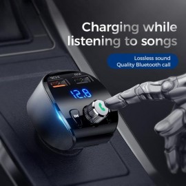 JR-CL02 Shadow Series Car Bluetooth MP3 Player Car Kit, Support TF Card & U Disk & Bluetooth Calling & QC3.0 Flash Charging
