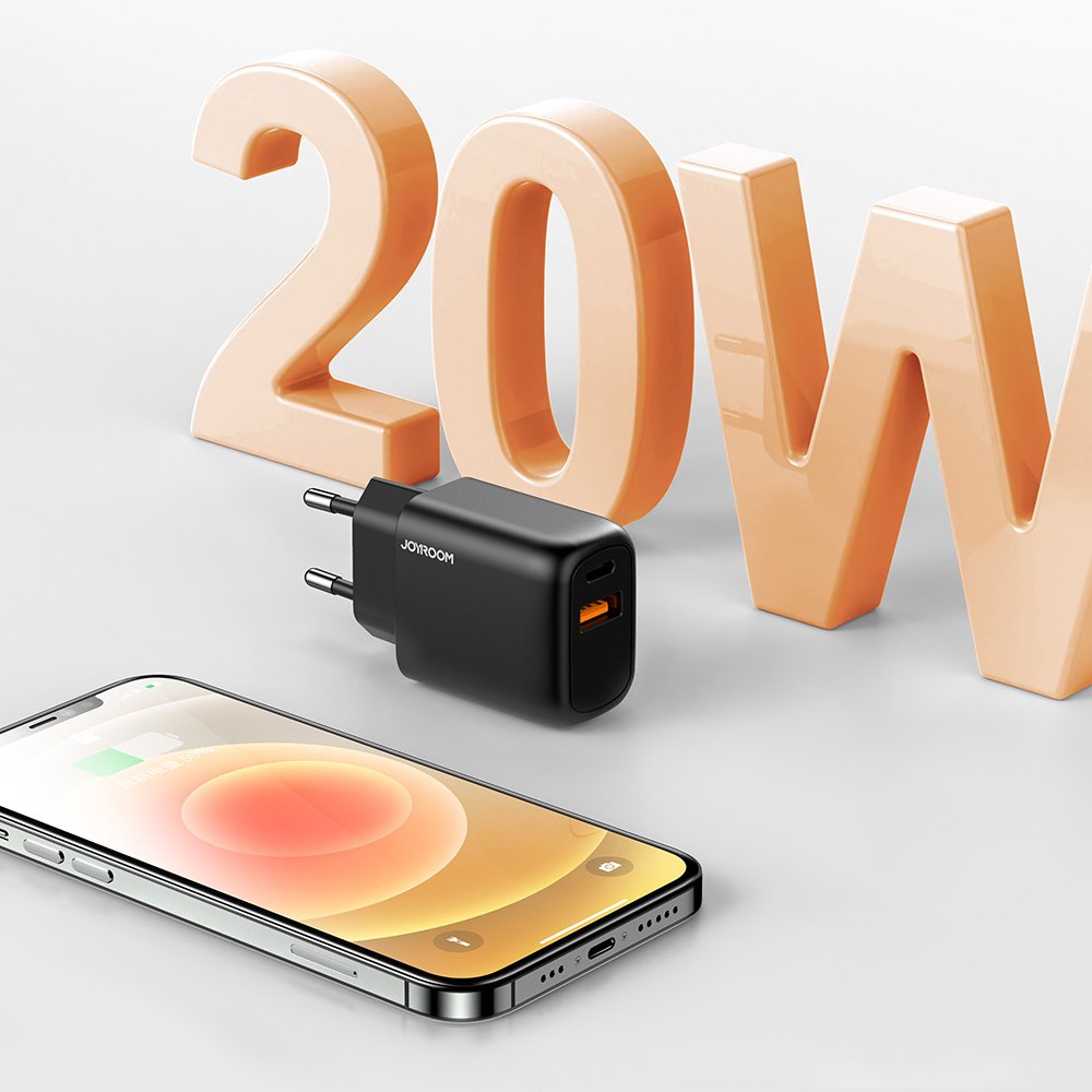 L-QP204 20W Dual Port PD+QC3.0 Smart Travel Charger EU Black L-QP204 20W Dual Port PD+QC3.0 Smart Travel Charger EU Black