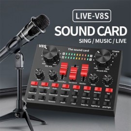 V8 Audio USB Headset Microphone Live Sound Card