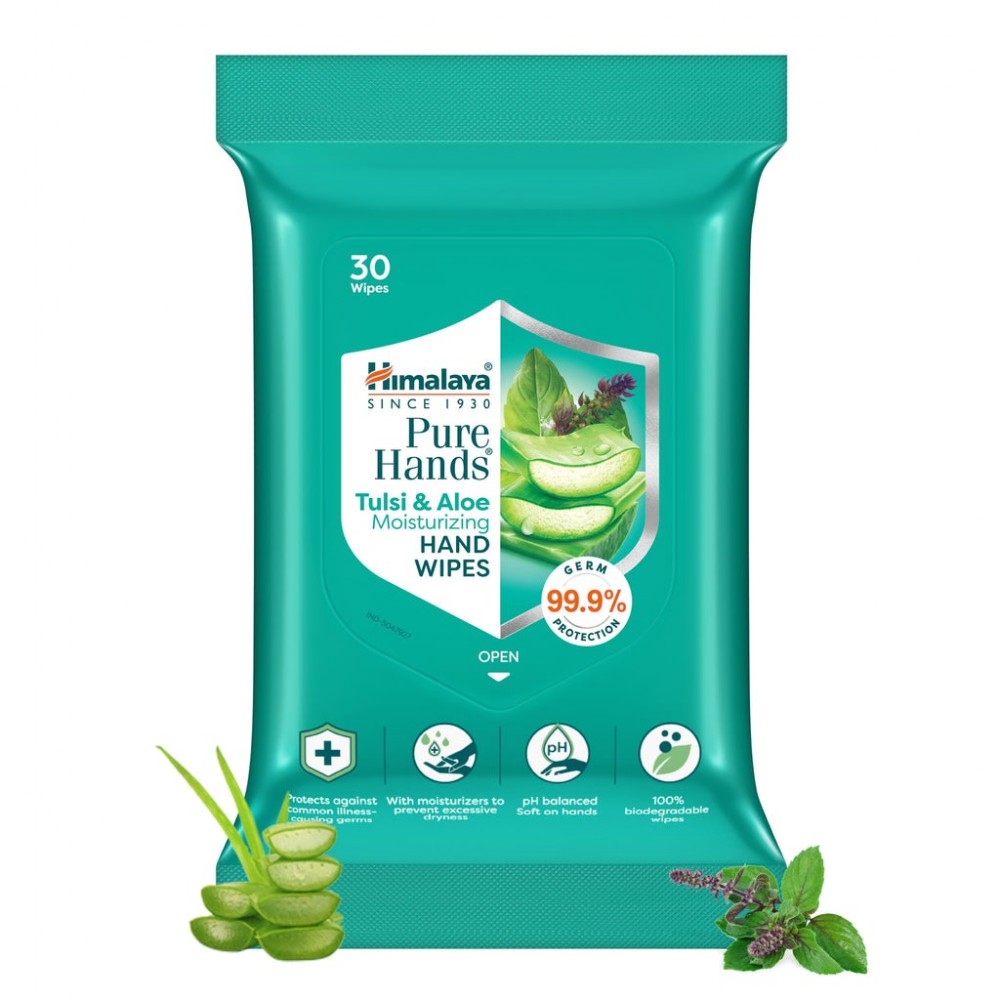 Himalaya Pure Hands Tulsi & Aloe Moisturizing Hand Wipes - 30 Wipes Himalaya Pure Hands Tulsi & Aloe Moisturizing Hand Wipes - 30 Wipes