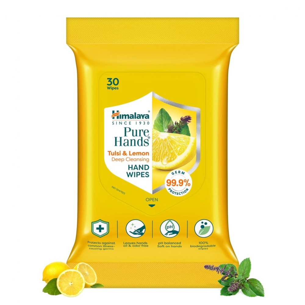 Himalaya Pure Hands Tulsi & Lemon Deep Cleansing Hand Wipes - 30 Wipes Himalaya Pure Hands Tulsi & Lemon Deep Cleansing Hand Wipes - 30 Wipes