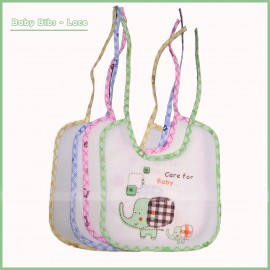 Baby Bib With Lace - 3 Pcs Set | Kids Safety Accessories