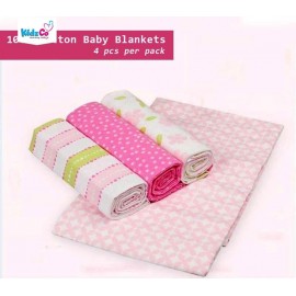Baby Blankets - Pack of 4 | 100% Cotton | Baby Receiving / Bath Towel