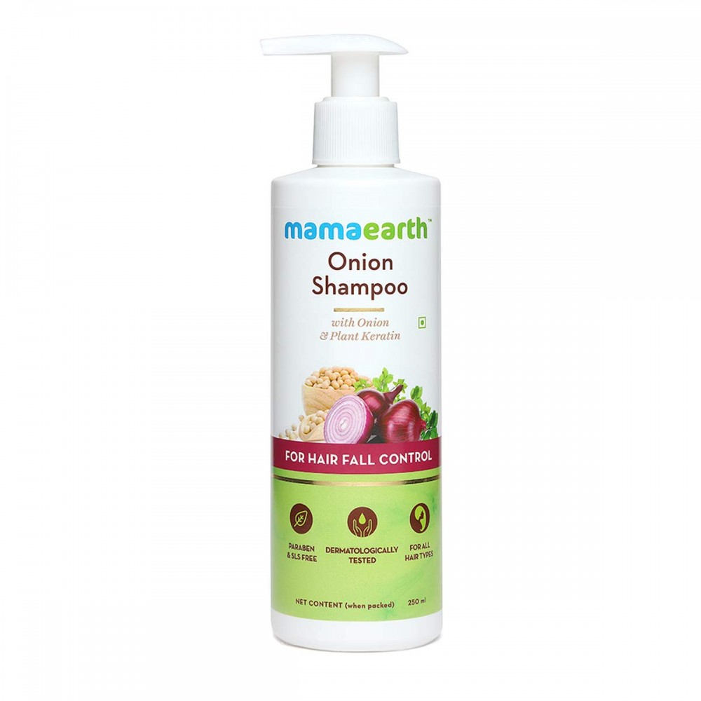 Mamaearth Onion Shampoo with Onion and Plant Keratin for Hair Fall Control - 250ml