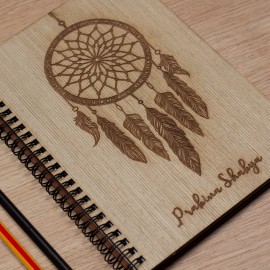Customized A5 Dream-Catcher Notebook | wooden cover Customized A5 Dream-Catcher Notebook | wooden cover