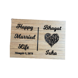 Personalized Wooden Name Plate for Couples