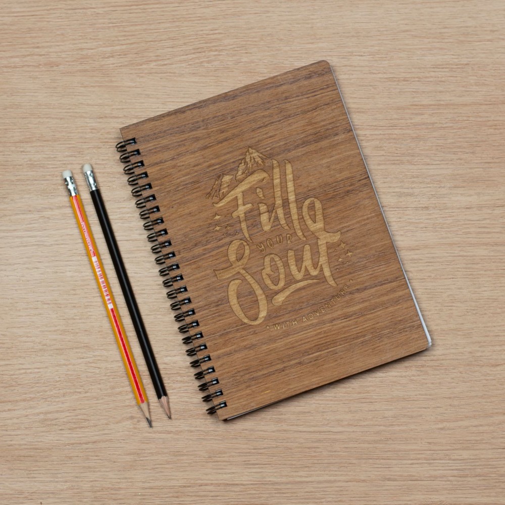Fill Your Soul - A5 Notebook | Customized Wooden Cover Notebook Fill Your Soul - A5 Notebook | Customized Wooden Cover Notebook