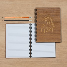 Fill Your Soul - A5 Notebook | Customized Wooden Cover Notebook Fill Your Soul - A5 Notebook | Customized Wooden Cover Notebook