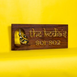 Lord Ganesh Statue Wooden Home Signs - Nameplates |16*6inch