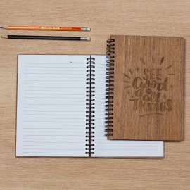 See Good All Times - A5 Notebook | Customized Wooden Cover Notebook