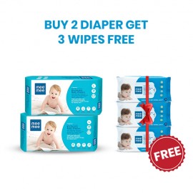 Mee Mee Premium Breathable Baby pants and Wipes combo ( MM-3050 L [PK-18]) (Buy 2 Diapers get 3 Wipes free)