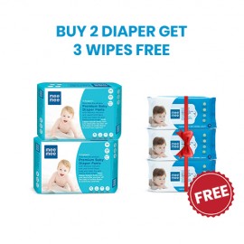 Mee Mee Premium Breathable Baby pants and Wipes combo (MM-3060 M {PK-28} )(Buy 2 Diapers get 3 Wipes free)