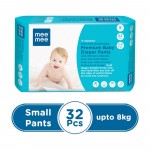 Mee Mee Breathable Premium Baby Diaper Pants with Wetness Indicator and Leak-Proof Edges (Small- 32 Pcs) Mee Mee Breathable Premium Baby Diaper Pants with Wetness Indicator and Leak-Proof Edges (Small- 32 Pcs)