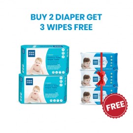 Mee Mee Premium Breathable Baby pants and Wipes combo (MM-3060 S {PK-32} NA) (Buy 2 Diapers get 3 Wipes free)