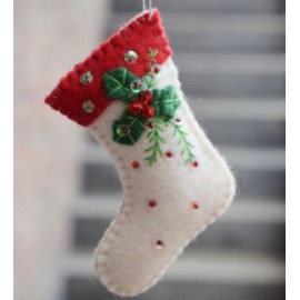 Christmas Stocking Hanging Decoration With Leaves