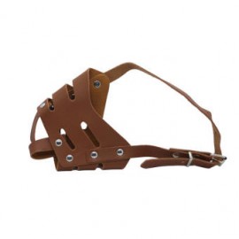 Leather Dog Muzzle Mask - Brown Leather Dog Muzzle Mask - Brown