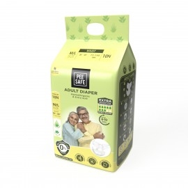 Pee Safe Adult Diaper | Medium - Large | Waist Size 71-114 cm (28"-45") | High Absorbency 10 Pcs