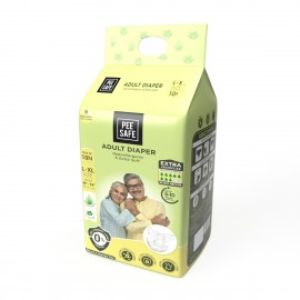 Pee Safe Adult Diaper | Medium - Large | Waist Size 71-114 cm (28"-45") | High Absorbency 10 Pcs