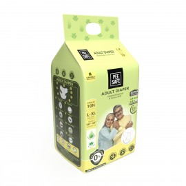 Pee Safe Adult Diaper | Medium - Large | Waist Size 71-114 cm (28"-45") | High Absorbency 10 Pcs