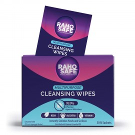 Raho Safe Multi Purpose Cleansing Wipes - Pack of 30 Sachets