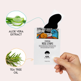 FURR By Pee Safe Charcoal Nose Strips - 3N | Reduces Blackheads, Oil and Dirt | Aloe Vera and Tea Tree Infused