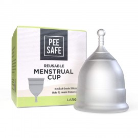 Pee Safe Reusable Menstrual Cup with Medical Grade Silicone for Women - Large