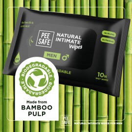 Pee Safe Biodegradable Intimate Wipes for Men - Pack of 10 Pee Safe Biodegradable Intimate Wipes for Men - Pack of 10