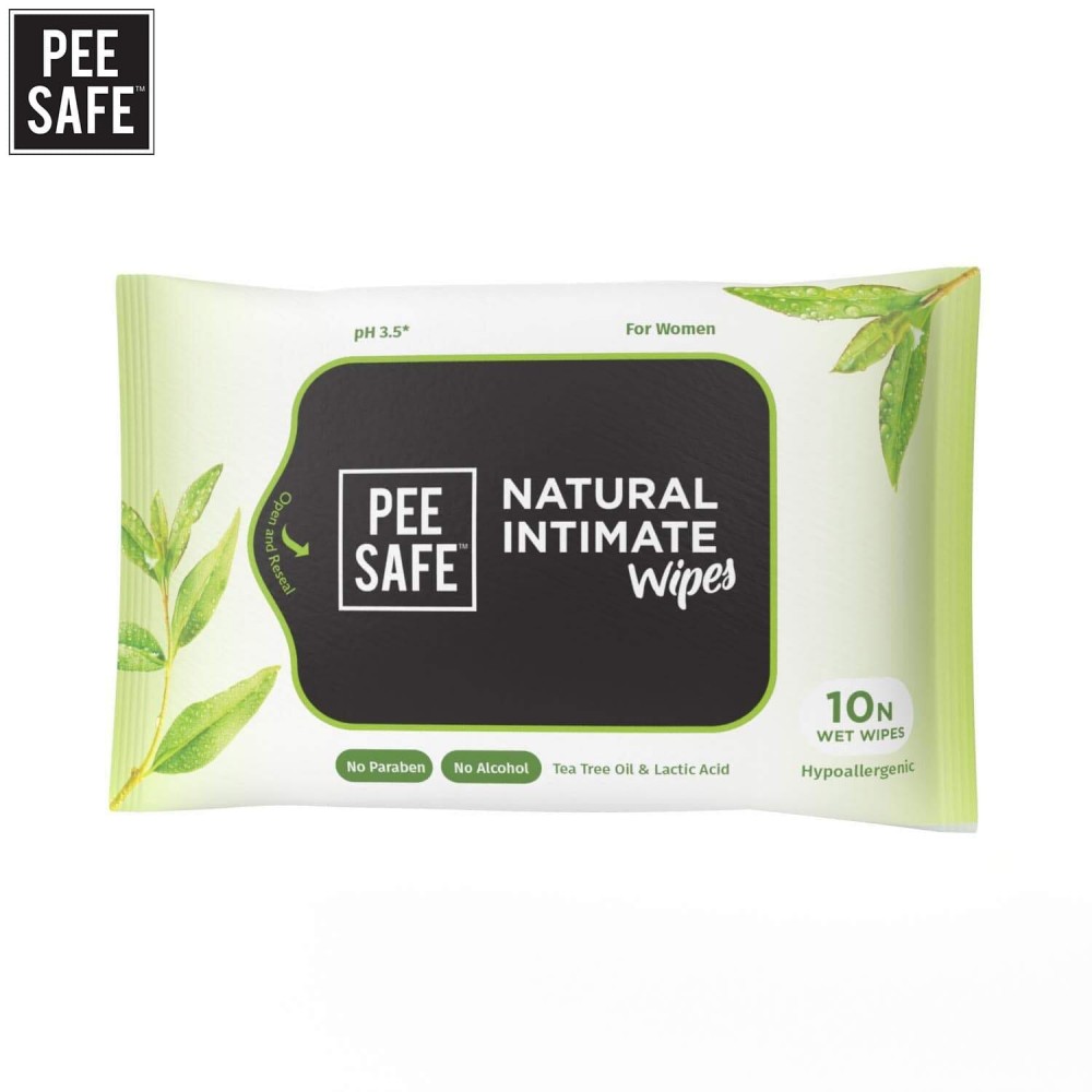 Pee Safe Women's Natural Intimate Wipes - Pack of 10 Pee Safe Women's Natural Intimate Wipes - Pack of 10