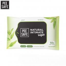 Pee Safe Women's Natural Intimate Wipes - Pack of 10