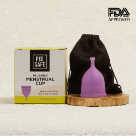 Pee Safe Reusable Menstrual Cup with Medical Grade Silicone for Women - Extra Small | FDA Approved