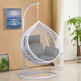 Hanging Swing Chair For Outdoor/Indoor/Balcony/Garden/Patio - White