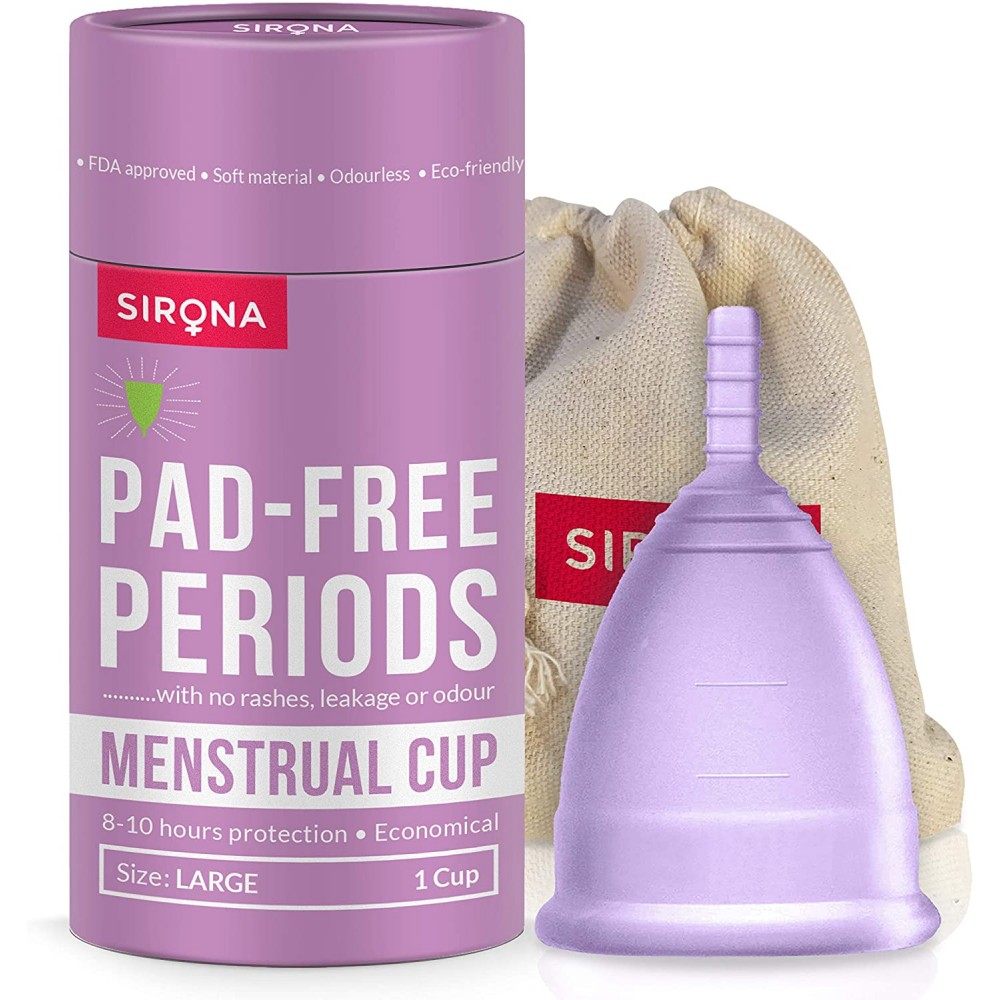 Sirona Reusable Menstrual Cup with FDA Compliant Medical Grade Silicone - Large Sirona Reusable Menstrual Cup with FDA Compliant Medical Grade Silicone - Large