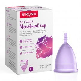 Sirona Pro Super Soft Reusable FDA Approved Menstrual Cup with Medical Grade Silicon - Large (1 Unit)