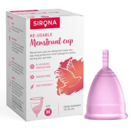 Sirona Pro Super Soft Reusable FDA Approved Menstrual Cup with Medical Grade Silicon - Medium (1 Unit)