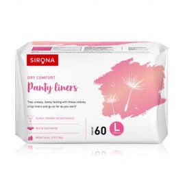 Sirona Ultra-Thin Premium Panty Liners (Regular Flow), 60 Counts - Large