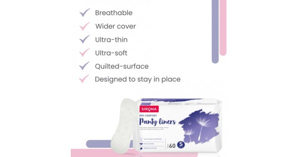 Sirona Ultra-Thin Premium Panty Liners (Regular Flow) 60 Counts - Small