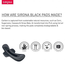 Sirona Biodegradable Super Soft Black Sanitary Pads/Napkins - Extra Large - 10 Count (310 mm) Sirona Biodegradable Super Soft Black Sanitary Pads/Napkins - Extra Large - 10 Count (310 mm)