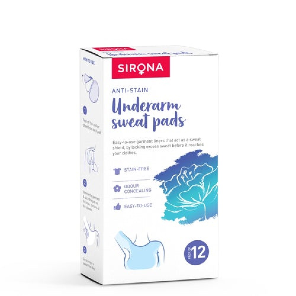 Sirona Under Arm Sweat Pads for Men and Women - 12 Pads Sirona Under Arm Sweat Pads for Men and Women - 12 Pads
