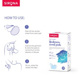 Sirona Under Arm Sweat Pads for Men and Women - 12 Pads Sirona Under Arm Sweat Pads for Men and Women - 12 Pads