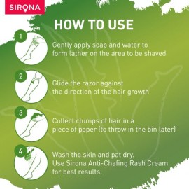 Sirona Reusable Hair Removal Razor for Women with Aloe Boost, Shaving Razor - Pack of 1