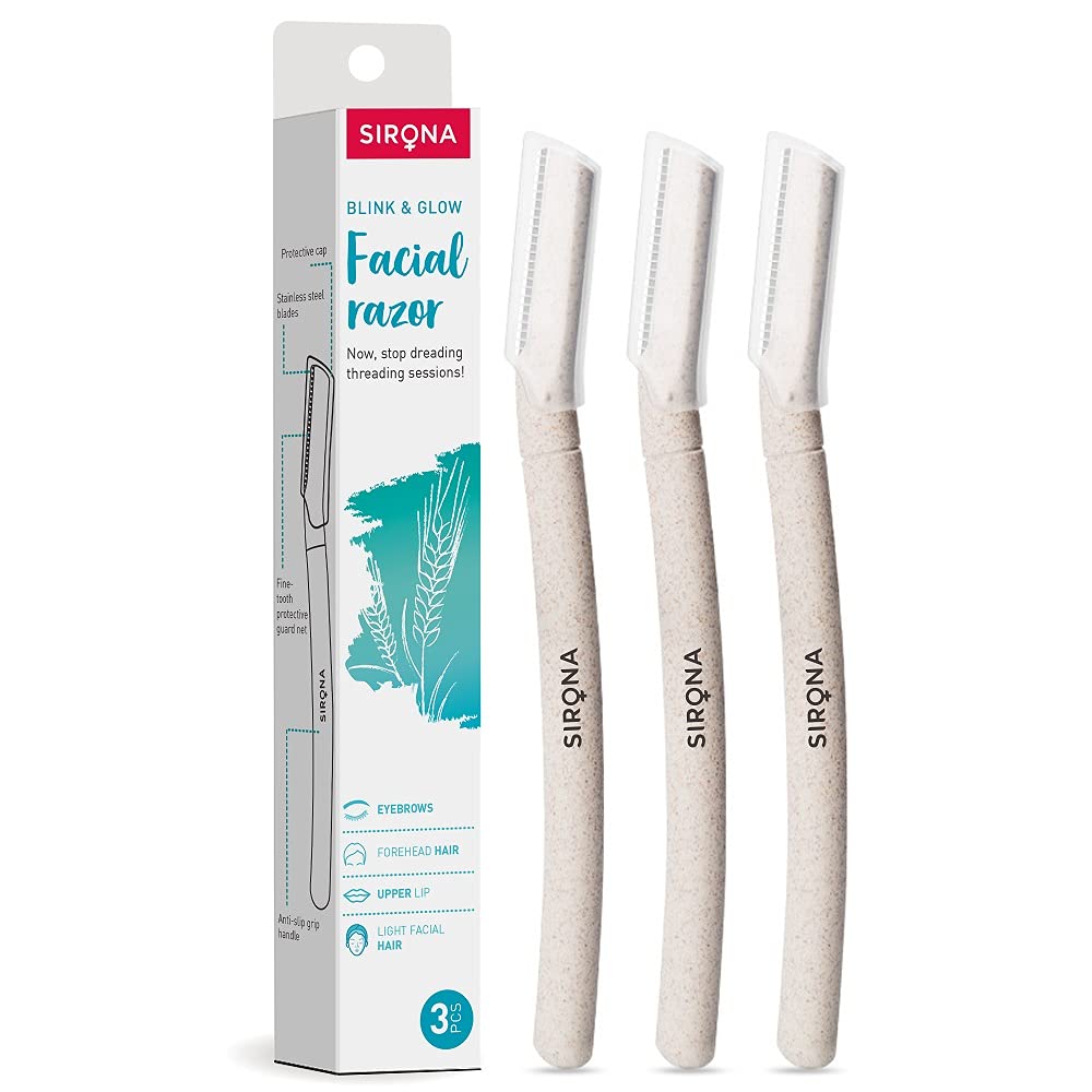 Sirona Blink & Glow Facial Razor for Women - 3 Pieces