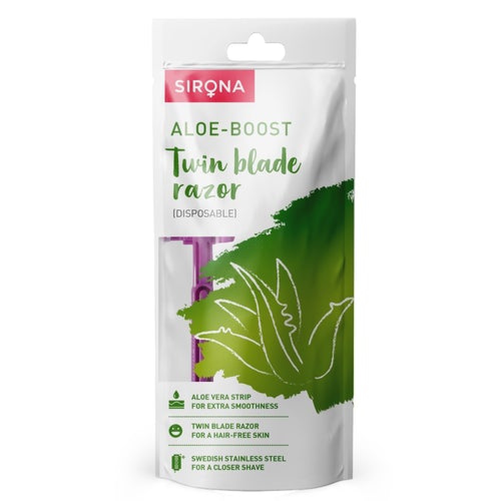 Sirona Disposable Shaving Razor for Women with Aloe Boost - Pack of 1