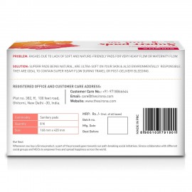 Sirona Natural Ultra Soft Superr Pads - 8 Pieces (420mm) for Maternity Flow, Overnight Flow and Extremely Heavy Flow Sirona Natural Ultra Soft Superr Pads - 8 Pieces (420mm) for Maternity Flow, Overnight Flow and Extremely Heavy Flow