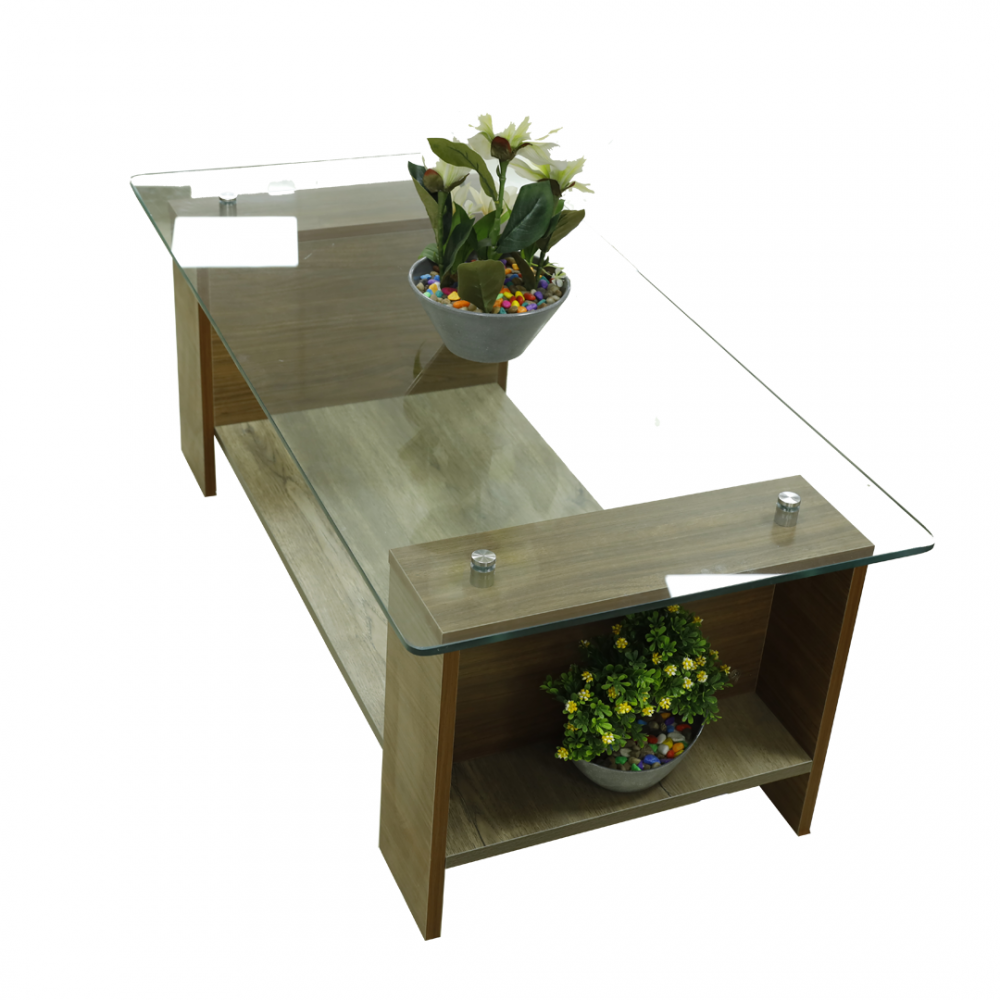 Stylish Glass Top Coffee Table - 4’ x 2’ x 1’6″