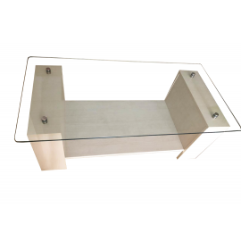 Glass Top Coffee Table - White