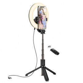 HOCO Tabletop Holder “LV03 Showfull” For Live Broadcast With Round Fill Light & BT Remote Control