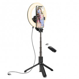 HOCO Tabletop Holder “LV03 Showfull” For Live Broadcast With Round Fill Light & BT Remote Control