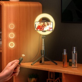 HOCO Tabletop Holder “LV03 Showfull” For Live Broadcast With Round Fill Light & BT Remote Control HOCO Tabletop Holder “LV03 Showfull” For Live Broadcast With Round Fill Light & BT Remote Control