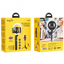 HOCO Tabletop Holder “LV03 Showfull” For Live Broadcast With Round Fill Light & BT Remote Control HOCO Tabletop Holder “LV03 Showfull” For Live Broadcast With Round Fill Light & BT Remote Control